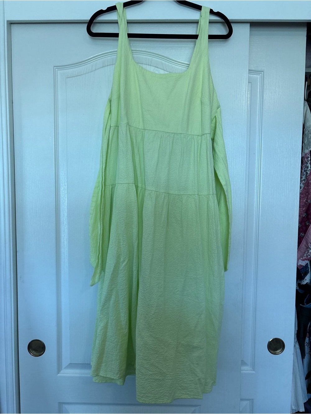 Ava & Viv Light Green Long Sleeve Tiered Maxi Dress